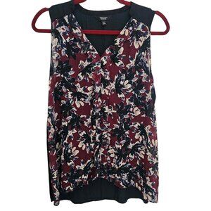 Womens Simply Vera Vera Wang Sleeveless V Neck Abstract Elegant Chic Floral Top